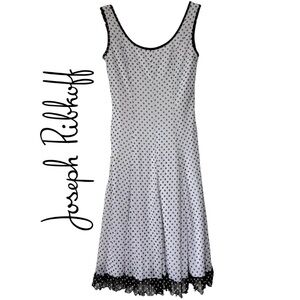 ✨Joseph Ribkoff Polka Dot Fit & Flare Dress with Mesh Hem - Size 6